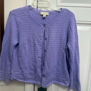 Appleseed's Lavender Knit Button-Front Cardigan size Medium